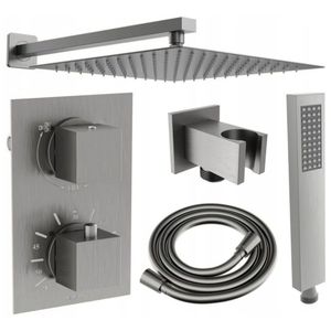 MEXEN/S MEXEN/S - Cube DR02 podomietkový sprchový SET + slim sprcha 30, grafit 77502DR0230-66 vyobraziť