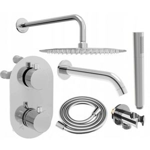 MEXEN/S - Kai DR70 podomietkový vaňový SET s výtokovou hubicou + slim sprcha 30, chróm 77602DR70301-00 vyobraziť