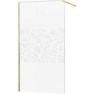 MEXEN/S - KIOTO Sprchová zástena WALK-IN 120x200 cm 8 mm, zlatá, biely vzor 800-120-101-50-85 vyobraziť