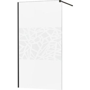 MEXEN/S - KIOTO Sprchová zástena WALK-IN 120x200 cm 8 mm, čierna, biely vzor 800-120-101-70-85 vyobraziť