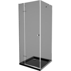 MEXEN/S - Roma sprchovací kút 80x80, grafit, chróm + čierna vanička so sifónom 854-080-080-01-40-4070 vyobraziť