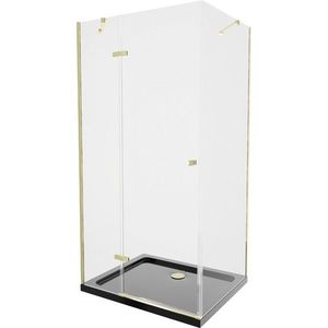 MEXEN/S - Roma sprchovací kút 80x100, transparent, zlatá + čierna vanička so sifónom 854-080-100-50-00-4070G vyobraziť