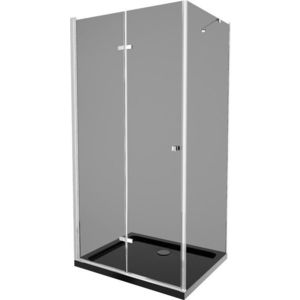 MEXEN/S - Lima sprchovací kút 100x80, grafit, chróm + čierna vanička so sifónom 856-100-080-01-40-4070 vyobraziť
