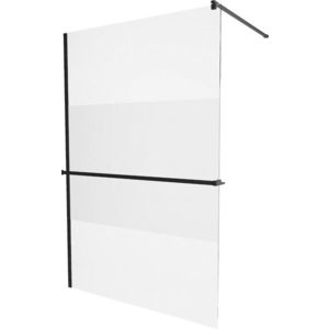 MEXEN/S - KIOTO Sprchová zástena WALK-IN s poličkou a držiakom uterákov 70 x 200, transparent/matné sklo 8 mm, čierna 800-070-121-70-35 vyobraziť