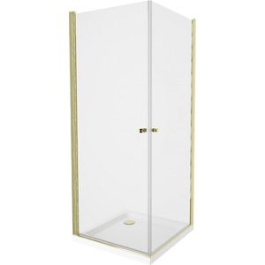 MEXEN/S - PRETORIA duo sprchovací kút 90 x 90, transparent, zlatá + vanička vrátane sifónu 852-090-090-50-02-4010G vyobraziť