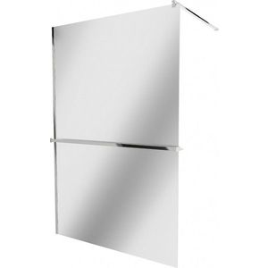 MEXEN/S - KIOTO Sprchová zástena WALK-IN s poličkou a držiakom uterákov 100 x 200, zrkadlové 8 mm, chróm 800-100-121-01-50 vyobraziť
