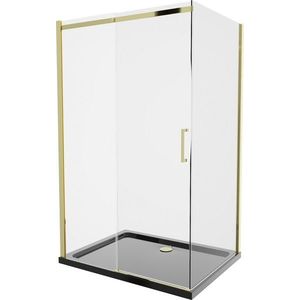 MEXEN/S - Omega sprchovací kút 120x80, transparent, zlatá + čierna vanička so sifónom 825-120-080-50-00-4070G vyobraziť