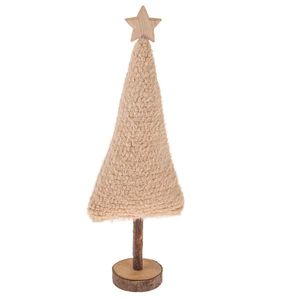 Vianočná dekorácia Textilný stromček 45, 5 cm, chlpatý fleece, béžová vyobraziť