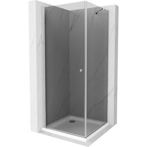 MEXEN/S - Pretória sprchovací kút 80x80, grafit, chróm + sprchová vanička vrátane sifónu 852-080-080-01-40-4010 vyobraziť