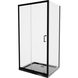 MEXEN/S - Apia Sprchovací kút 140x80, transparent, čierna + vanička so sifónom 840-140-080-70-00-4070B vyobraziť