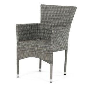 Autronic Záhradná stolička, kov, polyratan, sivá, AZC-S2118 GREY vyobraziť