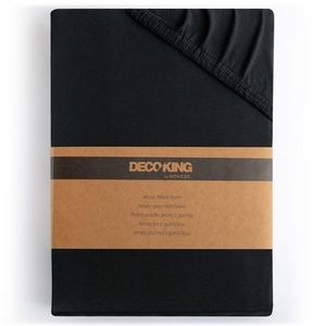 Bavlnené jersey prestieradlo s gumou DecoKing Amber čierne vyobraziť