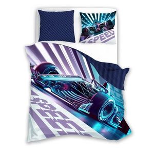 Bavlnené obliečky BOLID 030 140x200 cm + 70x90 cm fialovo-modré vyobraziť