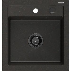 MEXEN/S MEXEN/S - Vito Vito granitový drez 1-miska 520x490 mm, čierna / zlatá metalik, + čierny sifón 6503521000-75-B vyobraziť