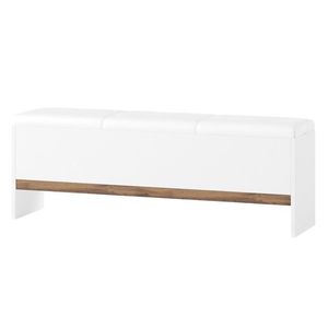 Čalúnená lavica Livorno 65 165 cm biela/dub Wotan vyobraziť
