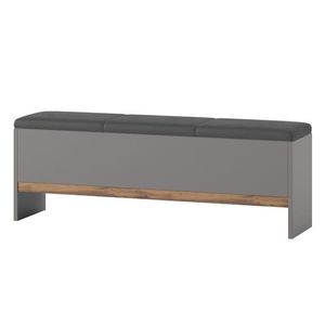 Čalúnená lavica Livorno 65 165 cm sivá/dub Wotan vyobraziť