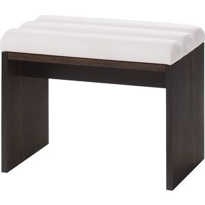 Čalúnený taburet Porti 81 60 cm z masívu dub čokoládový/svetlo béžový vyobraziť