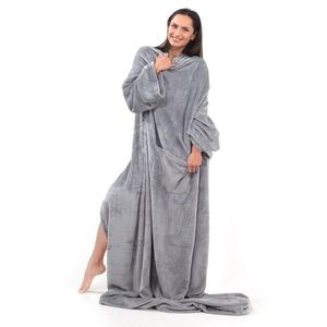 Deka s rukávmi DecoKing Lazy oceľová vyobraziť