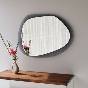 Dekoratívne nástenné zrkadlo Aqua 75x55 cm sivé vyobraziť