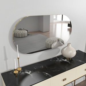 Dekoratívne nástenné zrkadlo Riors 85x45 cm zlaté vyobraziť