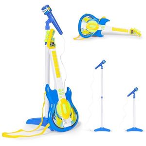 Detská elektrická gitara so stojanom a mikrofónom Deciz modrá vyobraziť