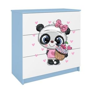 Detská komoda BABYDREAMS Panda modrá vyobraziť