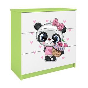 Detská komoda BABYDREAMS Panda zelená vyobraziť