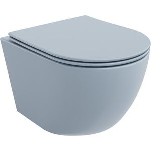 MEXEN - Lena Závesná WC misa Rimless vrátane sedátka s slow, Duroplast, šedomodrá mat 30224069 vyobraziť