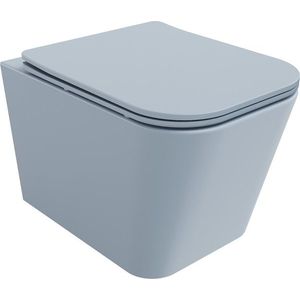 MEXEN - Teo Závesná WC misa Rimless vrátane sedátka s slow, Duroplast, šedomodrá mat 30854069 vyobraziť