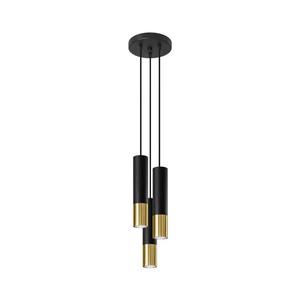 SL.0955 - Luster na lanku LOOPEZ 3xGU10/10W/230V guľatý čierna/zlatá SL.0955 vyobraziť