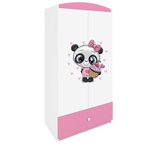 Detská šatníková skriňa BABYDREAMS Panda ružová vyobraziť