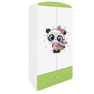 Detská šatníková skriňa BABYDREAMS Panda zelená vyobraziť
