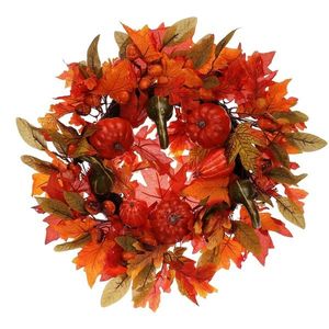 Veľký jesenný veniec z farebného umelého lístia, pr. 58 cm vyobraziť