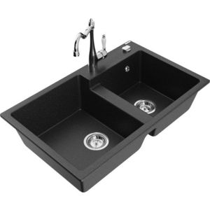 MEXEN/S MEXEN/S - Tomas granitový drez 2-bowl vrátane batérie Carla, biela 6516-20-670700-20 vyobraziť