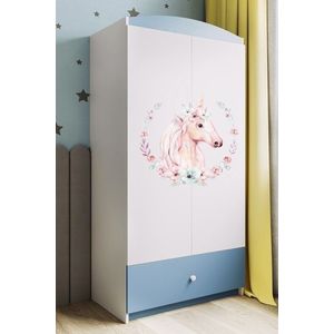 Detská skriňa Babydreams 90 cm jednorožec modrá vyobraziť