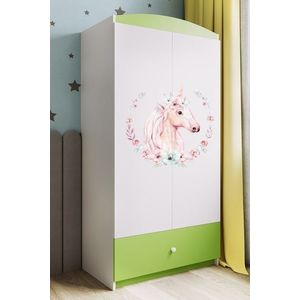 Detská skriňa Babydreams 90 cm jednorožec zelená vyobraziť