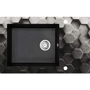 DEANTE - Andante Glass Graphics, metalický grafit Sklenené-granitový drez, 1-miska s odkvapkávačom ZSN_GL1C vyobraziť