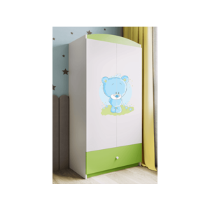 Detská skriňa Babydreams 90 cm medvedík zelená vyobraziť