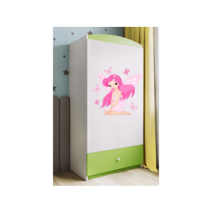 Detská skriňa Babydreams 90 cm víla s motýlikmi zelená vyobraziť