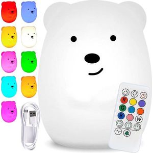 Detská stolná LED lampa Bear biela vyobraziť