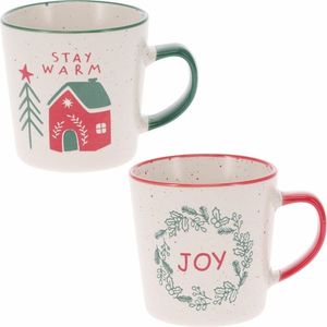 Súprava 2 kameninových hrnčekov Stay Warm/Joy 350 ml vyobraziť
