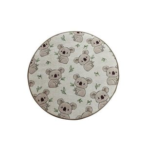 Detský kulatý koberec Koala 100 cm sivý vyobraziť
