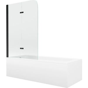 MEXEN/S - Vega obdĺžniková vaňa 160 x 70 cm s panelom + vaňová zástena 100, transparent, čierna 550116070X9010027000 vyobraziť