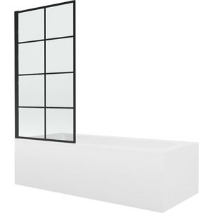 MEXEN/S - Vega obdĺžniková vaňa 160 x 70 cm s panelom + vaňová zástena 80, čierna vzor 550116070X9308017077 vyobraziť