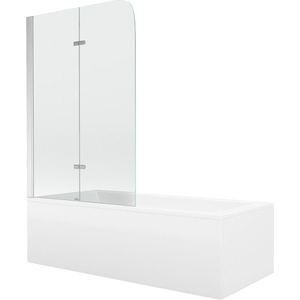 MEXEN/S - Cubik obdĺžniková vaňa 150 x 70 cm s panelom + vaňová zástena 100, transparent, chróm 550315070X9010020100 vyobraziť