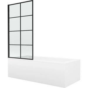 MEXEN/S - Cubik obdĺžniková vaňa 160 x 70 cm s panelom + vaňová zástena 80, čierna vzor fix 550316070X9308007077 vyobraziť
