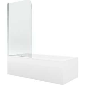 MEXEN/S - Cubik obdĺžniková vaňa 170 x 70 cm s panelom + vaňová zástena 75, transparent, chróm 550317070X9007510100 vyobraziť
