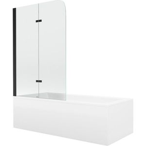 MEXEN/S - Cubik obdĺžniková vaňa 170 x 70 cm s panelom + vaňová zástena 100, transparent, čierna 550317070X9010027000 vyobraziť
