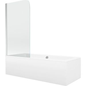 MEXEN/S - Cube obdĺžniková vaňa 170 x 80 cm s panelom + vaňová zástena 80, transparent, chróm 550517080X9008010100 vyobraziť