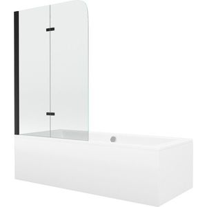 MEXEN/S - Cube obdĺžniková vaňa 170 x 80 cm s panelom + vaňová zástena 100, transparent, čierna 550517080X9010027000 vyobraziť